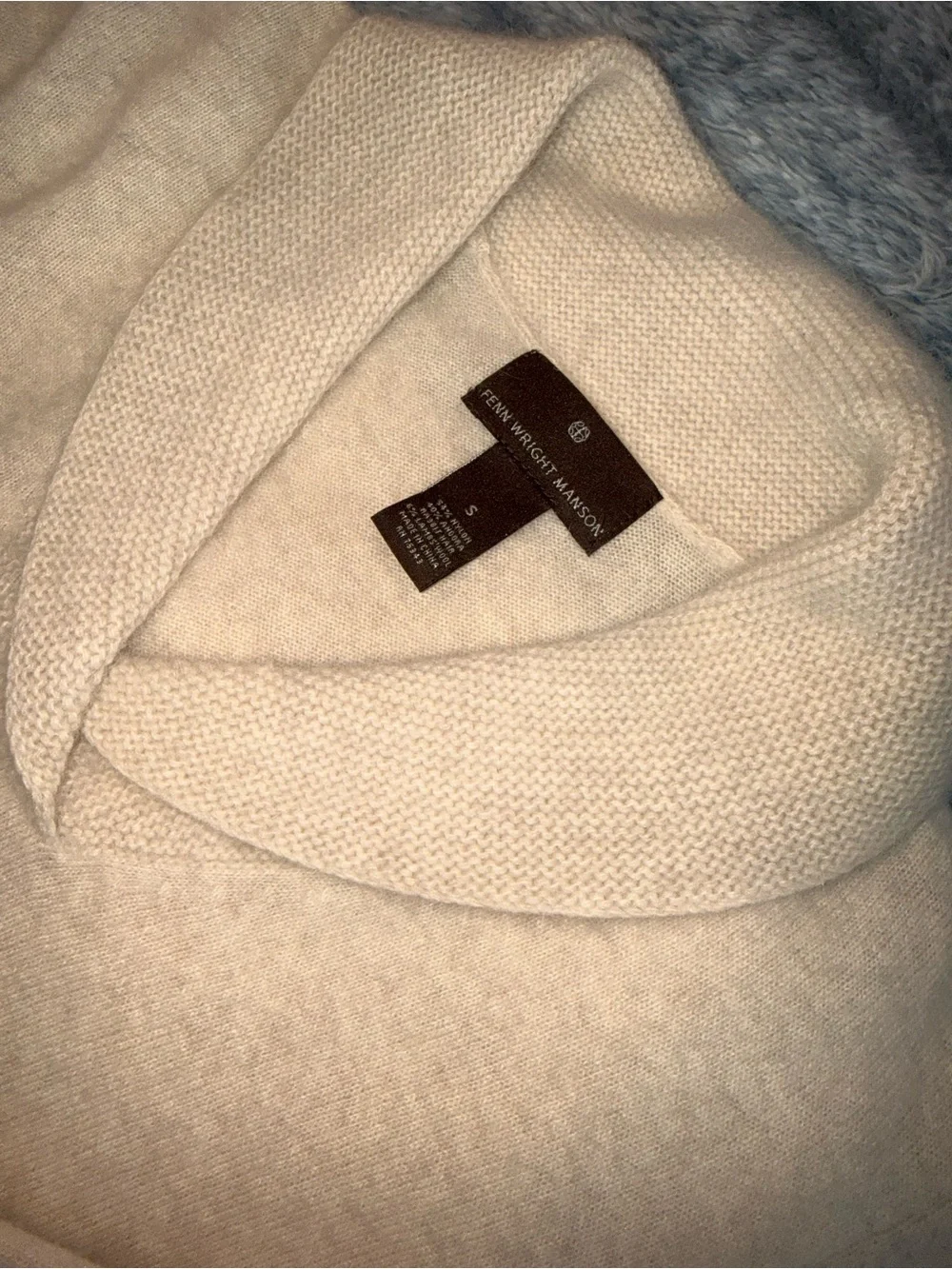 Fenn Wright Manson Cream Shawl-Collar Turtleneck Sweater
